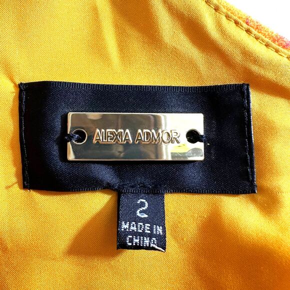 Alexia Admor New Fay Floral One Shoulder Midi Fit and Flare Dress Yellow Size 2 - Picture 13 of 15